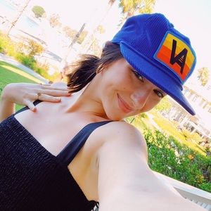 AVIATOR NATION BLUE RAINBOW TRUCKER HAT